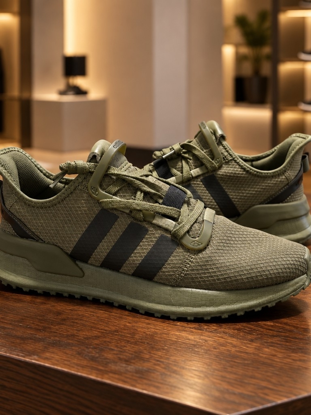 Adidas U_Path Run Men’s Low Top Lace Up Sneakers Raw Khaki/Core Black Size 7.5